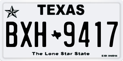 TX license plate BXH9417