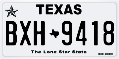 TX license plate BXH9418