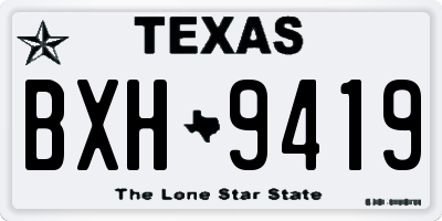 TX license plate BXH9419