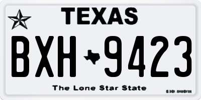 TX license plate BXH9423