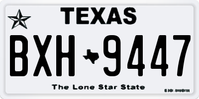 TX license plate BXH9447