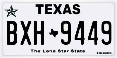 TX license plate BXH9449