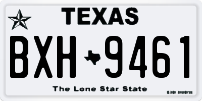 TX license plate BXH9461