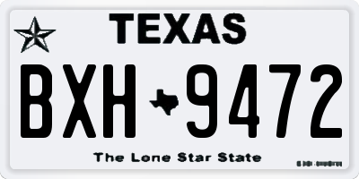 TX license plate BXH9472