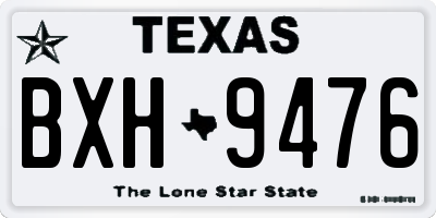 TX license plate BXH9476
