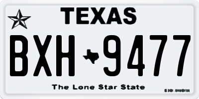 TX license plate BXH9477
