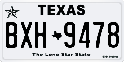 TX license plate BXH9478