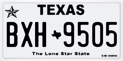 TX license plate BXH9505