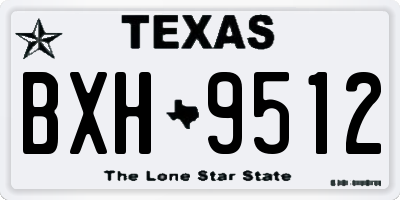 TX license plate BXH9512