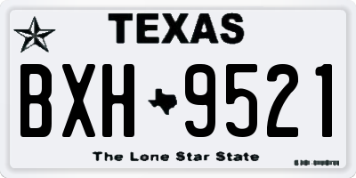TX license plate BXH9521