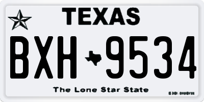 TX license plate BXH9534