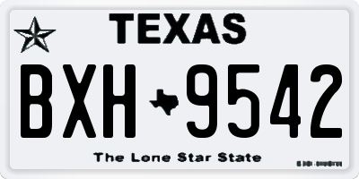 TX license plate BXH9542