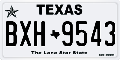 TX license plate BXH9543
