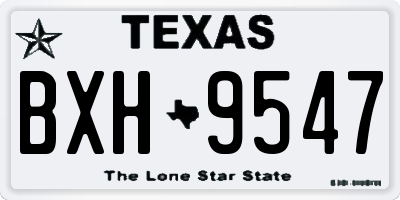 TX license plate BXH9547