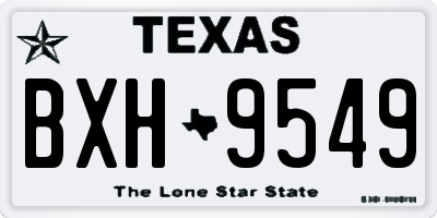 TX license plate BXH9549