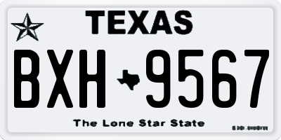 TX license plate BXH9567