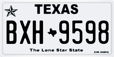 TX license plate BXH9598