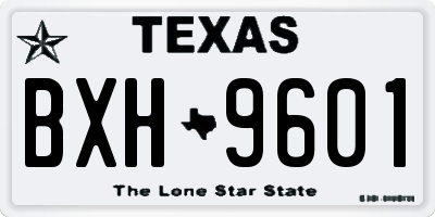 TX license plate BXH9601