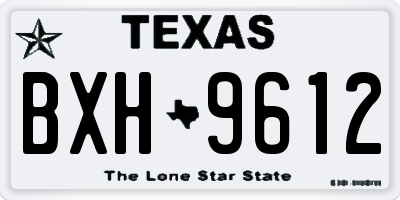 TX license plate BXH9612