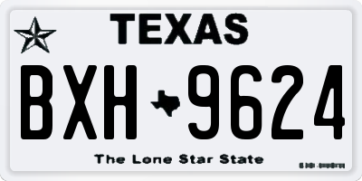 TX license plate BXH9624