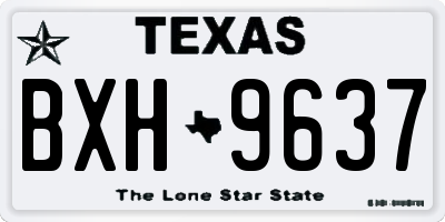 TX license plate BXH9637