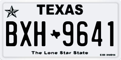TX license plate BXH9641