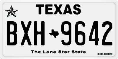 TX license plate BXH9642