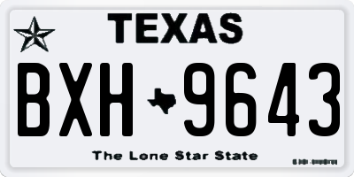 TX license plate BXH9643