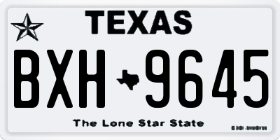 TX license plate BXH9645