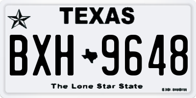 TX license plate BXH9648