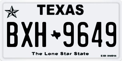 TX license plate BXH9649