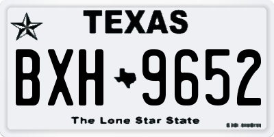TX license plate BXH9652