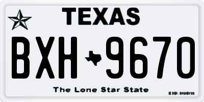 TX license plate BXH9670