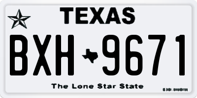 TX license plate BXH9671