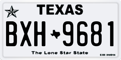 TX license plate BXH9681
