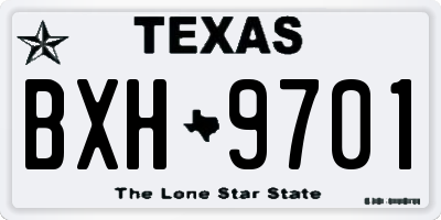 TX license plate BXH9701