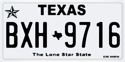 TX license plate BXH9716