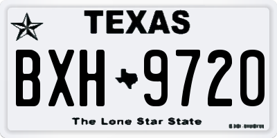 TX license plate BXH9720