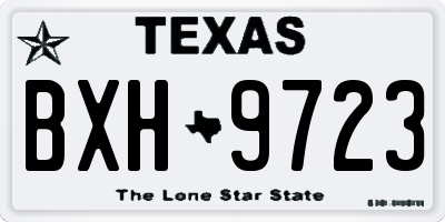 TX license plate BXH9723