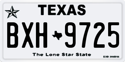 TX license plate BXH9725