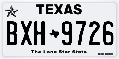 TX license plate BXH9726
