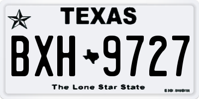 TX license plate BXH9727