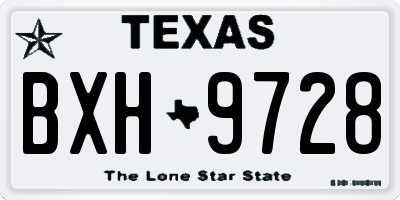 TX license plate BXH9728
