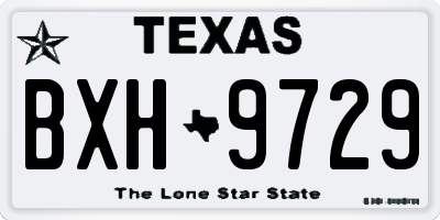 TX license plate BXH9729
