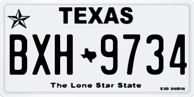 TX license plate BXH9734
