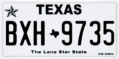 TX license plate BXH9735