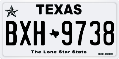 TX license plate BXH9738