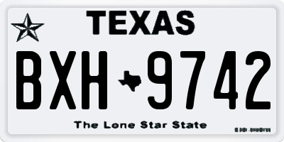 TX license plate BXH9742