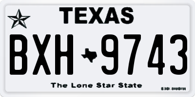 TX license plate BXH9743