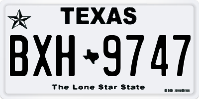 TX license plate BXH9747